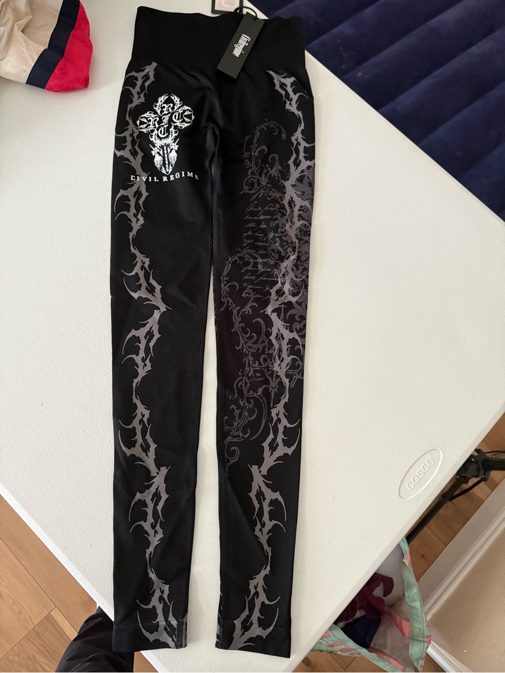 NEW Civil Regime Save Yourself Kelly Seamless Scrunch Leggings Black XS